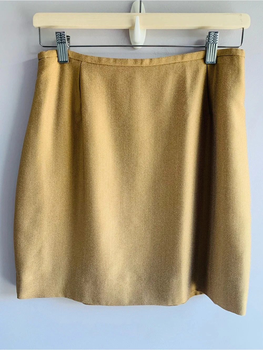 Michael Kors Vintage Skirt Gold Wool Blend Mini Glam Shimmer Party Fun 8 10 Med